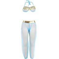 Subblime - Set De Lencería India Style Azul S/M - Elegancia Exquisita