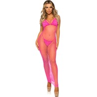 Leg Avenue Long Mesh Dress Fuchsia