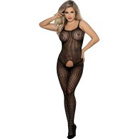 Subblime - 951726 Bodystocking Crotchless De Rejilla Elástico Negro Talla ú