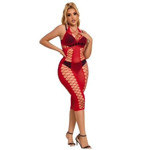 Subblime Long Mesh Dress Red