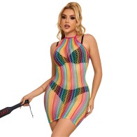 Subblime Dresses Rainbow Fishnet Dress