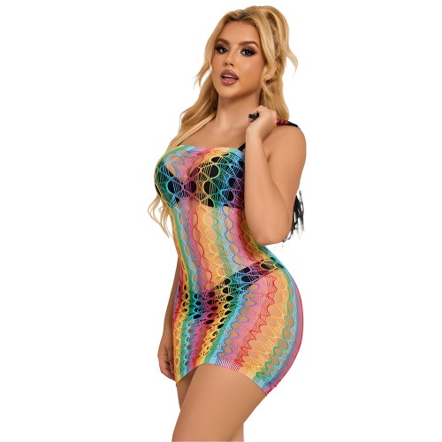 Subblime Vestido De Rejilla Hombros Descubiertos Arcoiris