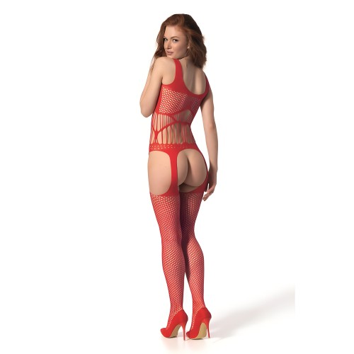 Passion BS 106 Bodystocking Rojo Talla única