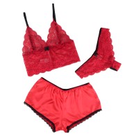 Subblime - 953898 Set 3 Piezas Encaje Y Saten Rojo S/M
