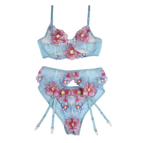 Floral Design Bra + Panties Set - Subblime