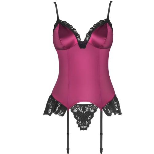 Livco Corsetti Fashion Agrafena Set - Burgundy Corset + Thong