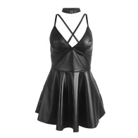 Vestido De Cuero Negro Subblime