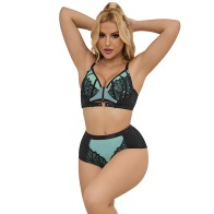 Subblime - 955557 Conjunto Sujetador De Malla Y Charol