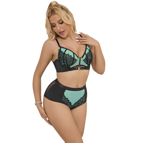 Subblime - 955557 Conjunto Sujetador De Malla Y Charol
