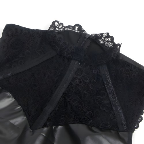 Subblime - Black PU Leather Lace Dress