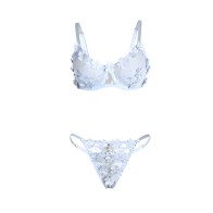 Conjunto Sujetador Y Panties Bordados Flores