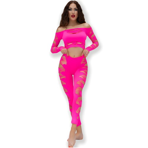 Chilirose Cr 4632 Top & Pantalon Fucsia