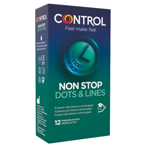 Control - Nonstop Dotted and Ribbed Condoms 12 Units