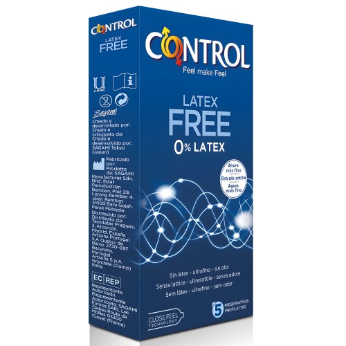 Control Free Latex Condoms - Pack of 5