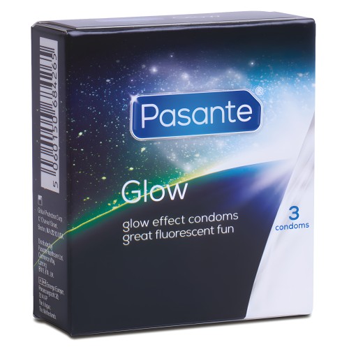 Pasante Glow in the Dark Condoms - 3 Units