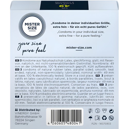 Mister Size - Preservativos Talla S 49 Mm