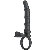 - Tatum Anillo Vibrador Pene Con Plug 10 Vibraciones Negro