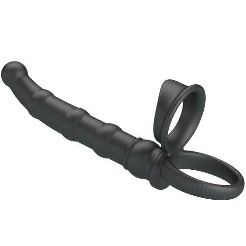 - Tatum Anillo Vibrador Pene Con Plug 10 Vibraciones Negro