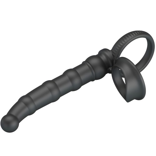 - Tatum Anillo Vibrador Pene Con Plug 10 Vibraciones Negro