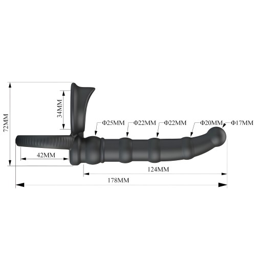 - Tatum Anillo Vibrador Pene Con Plug 10 Vibraciones Negro