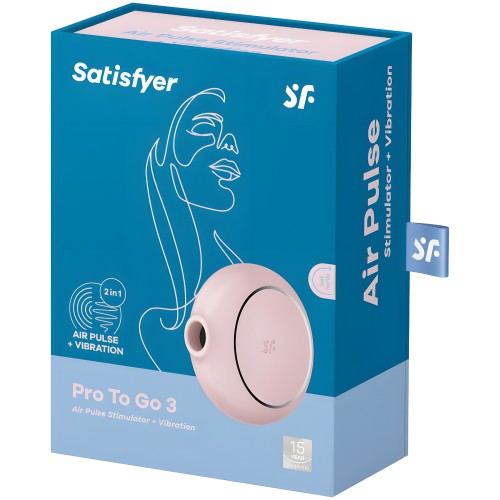 Satisfyer - Pro To Go 3 Stimulator and Vibrator Pink