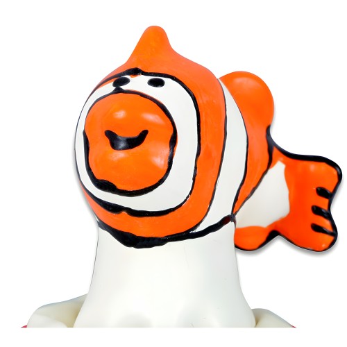 Preservativo Decorativo Pintado A Mano Pescado Naranja