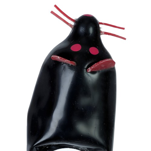 Hand-Painted Decorative Condom Mouse Black XL