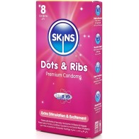 Skins Dots & Ribs Premium Condoms 8 Pack