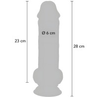 Pene Realístico Deluxe Con Testículos Extra Grueso 28 Cm