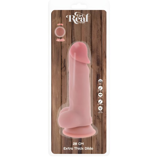 Pene Realístico Deluxe Con Testículos Extra Grueso 28 Cm