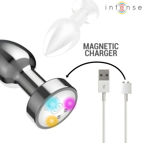 Plug Anal De Metal Vibrador Con Luces Led - Intense