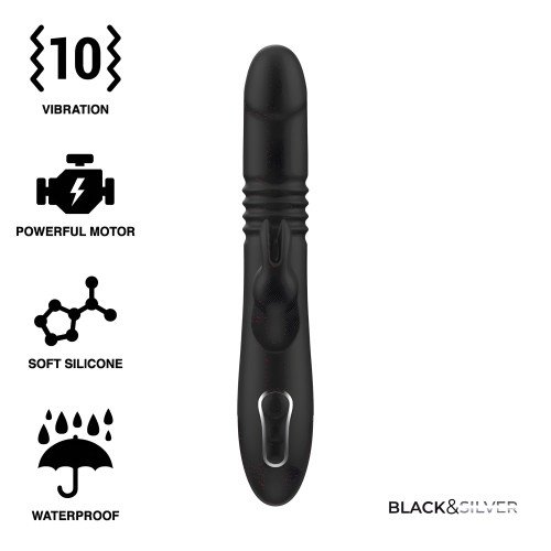 Kenji Rabbit Vibrator - Black&Silver