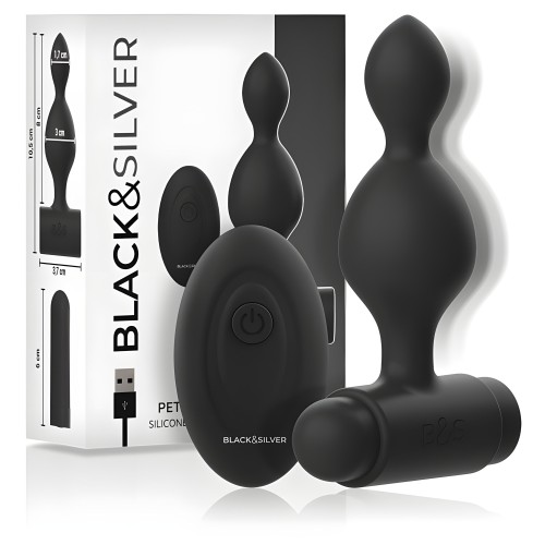 Black&Silver Tucker Anal Plug with Remote Control