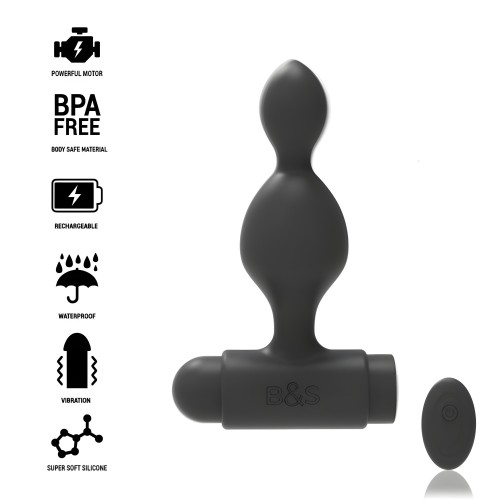 Black&Silver Tucker Anal Plug with Remote Control