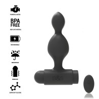 Black&Silver Tucker Anal Plug with Remote Control