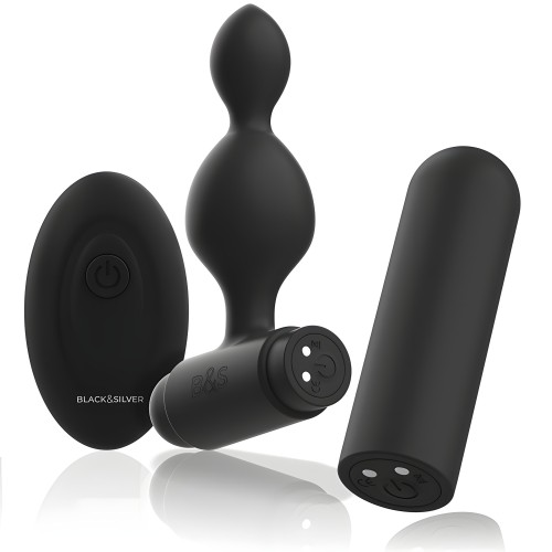 Black&Silver Tucker Anal Plug with Remote Control