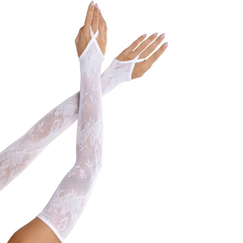 Leg Avenue Long Lace Arm Warmers - Elegant Floral Design