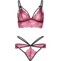 Leg Avenue 81623 Set Bra + Thong - Burgundy