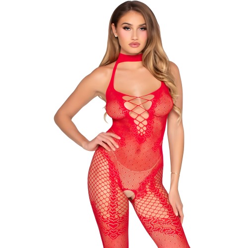 Leg Avenue Bodystocking Sin Entrepierna Rojo