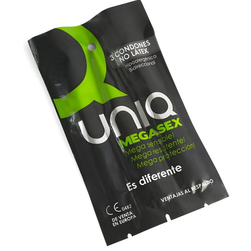 Uniq Megasex Sensitive Latex-Free Condoms 3 Pack