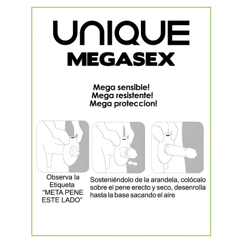 - Megasex Preservativos Sensitivos Con Liguero Sin Latex 3 Unidades