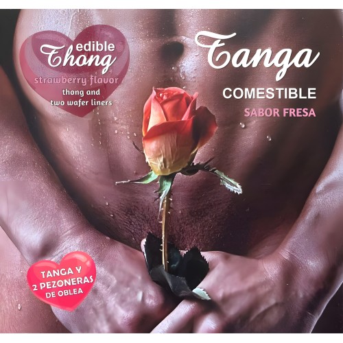 Tanga + 2 Pezoneras Oblea Sabor Fresa