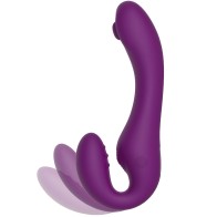 Strapless Strap-on 2-in-1 Vibrator Purple by XOCOON