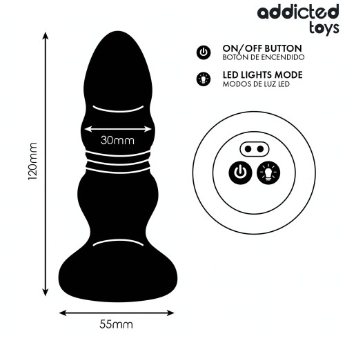 Plug Anal Vibrador Thrusting Control Remoto - Addicted Toys