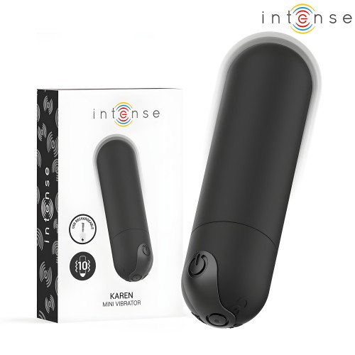 Intense - Karen Mini Bala Vibradora 10 Modos Recargable Negro
