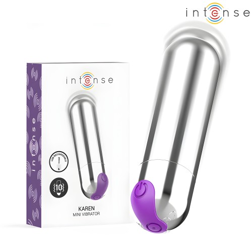 Intense - Karen Mini Bala Vibradora 10 Modos Recargable Plateado