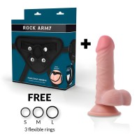 Rockarmy - Arnes + Dual Density Panzer Dildo Realista 17 Cm -o- 4.46 Cm