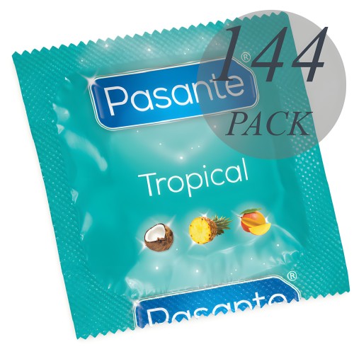 Pasante Tropical Flavored Condoms - 144 Pack