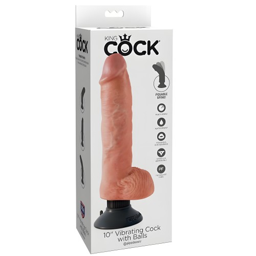 King Cock Dildo Vibrator 25.5 cm Natural