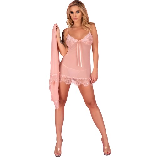 Livco Corsetti Fashion - Hyeona 1710 Babydoll + Tanga Rosa Xl